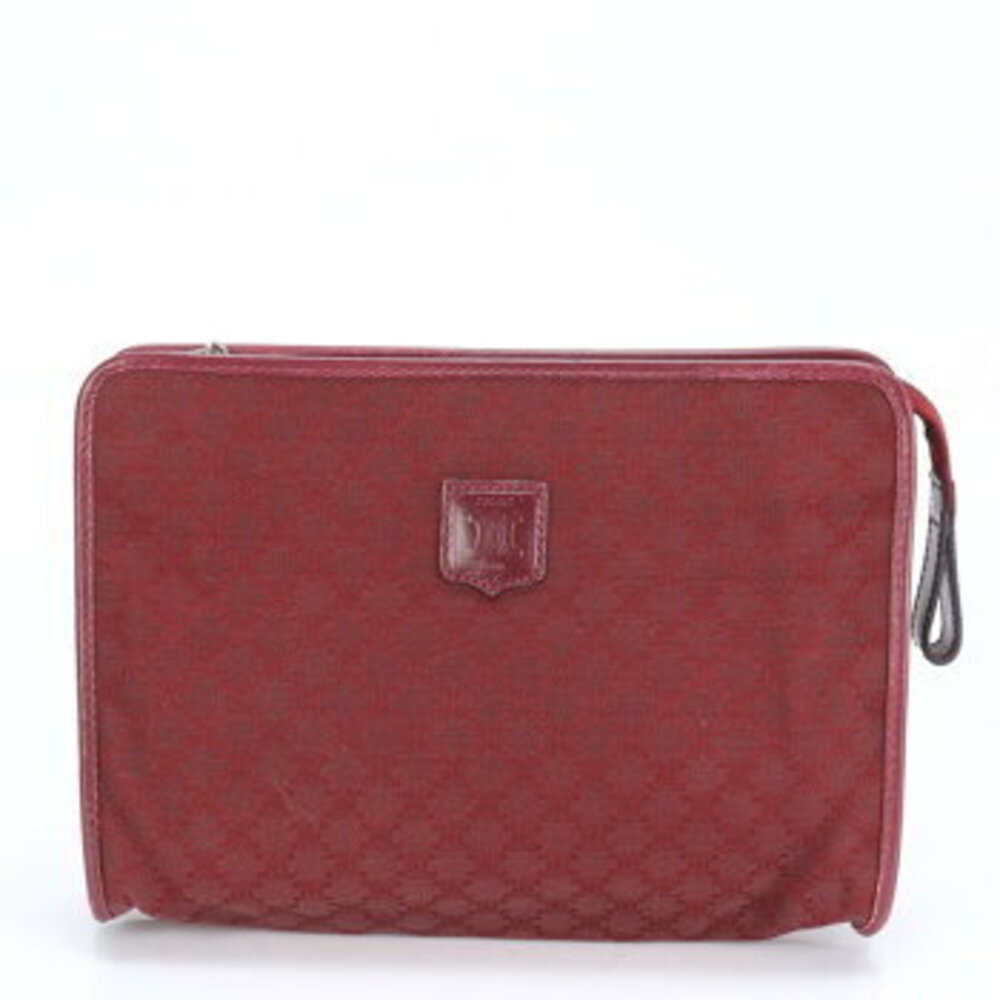 Celine Macadam Triomphe leather clutch bag handbag